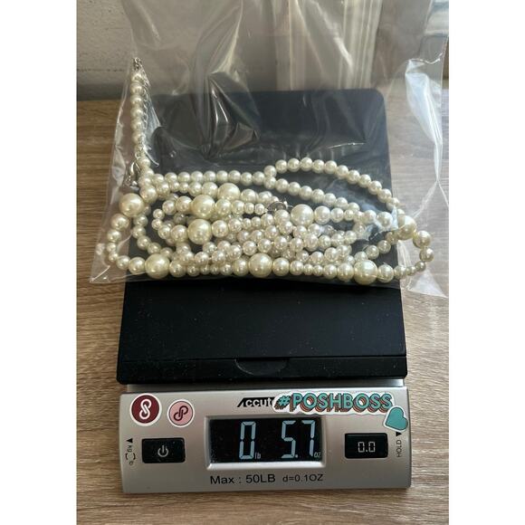 Faux Pearl Necklace Lot of 3 Varied Sizes Gold Tone Accents - Picture 11 of 11